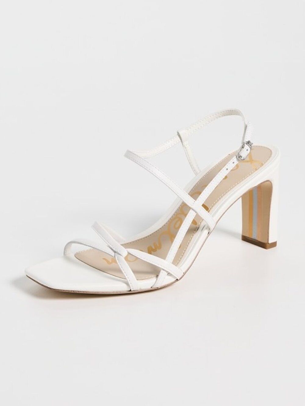 NWT Sam Edelman Emmie Leather Strappy Heels White Size 9.5